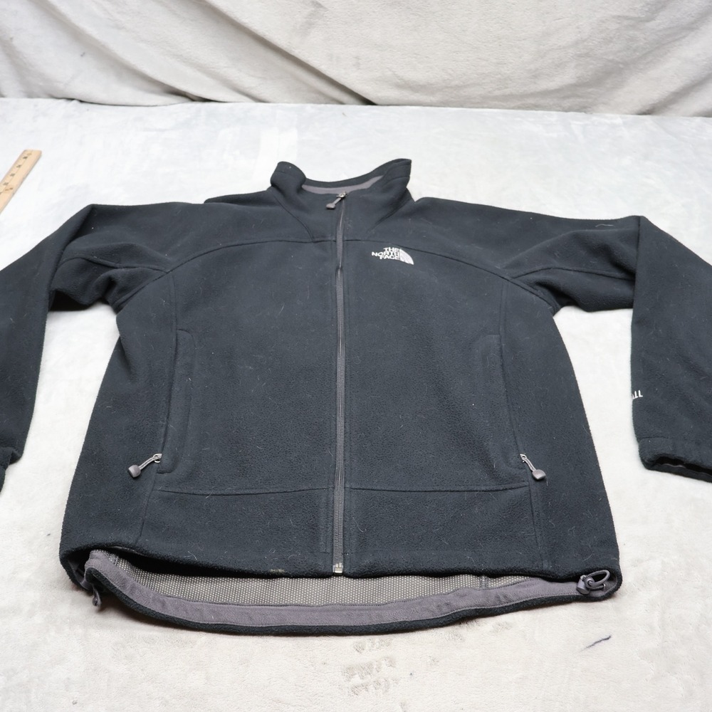North Face Jacket Mens Medium Black WindWall Fleece Full‎ Zip Outdoor Hiking